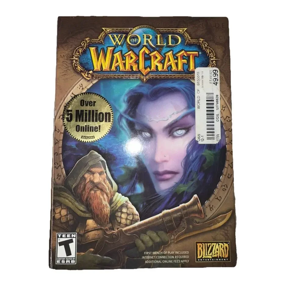World of Warcraft (Windows/Mac, 2004) CIB COMPLETE Box Manual Catalog Discs 1-5